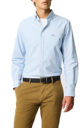 Rodd & Gunn Oxford Crossings Sports Fit Cotton Dobby Button-Down Shirt in Powder Blue at Nordstrom, Size Xxx-Large