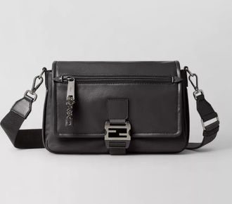Fendi flux messenger bag leather adjustable strap