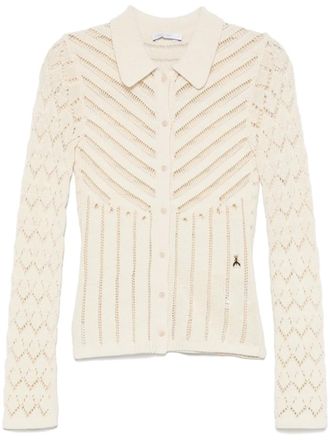 Patrizia Pepe Opengebreid vest - Beige