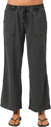 O'Neill Sevie Drawstring Cotton Twill Pants in Washed Black at Nordstrom, Size Xx-Large