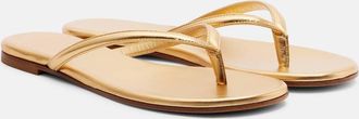 Gianvito Rossi Calypso metallic leather thong sandals