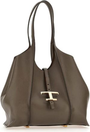 Tod's Tassen, Dames, Groen, ONE Size, Leer, TSB Shopping Pend. T Piccola