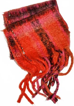 Free People Womens Highland Plaid Skinny Scarf In Pink Combo