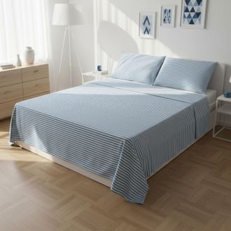 KASANOVA Parure letto matrimoniale righe blu Young