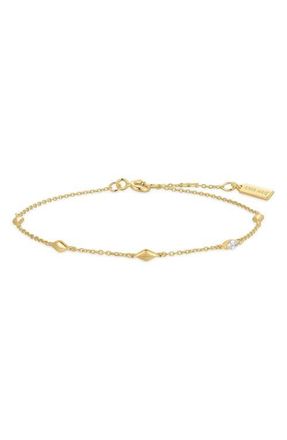 Ania Haie Rhombus Station Bracelet in Shiny Gold at Nordstrom
