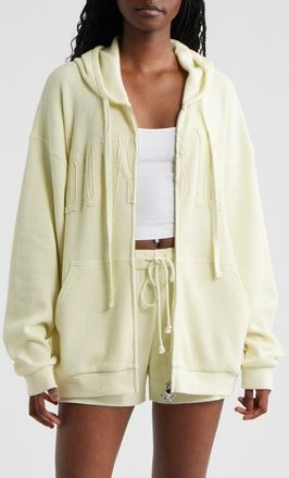 Boys Lie Butter Me UP Harley Zip Thermal Hoodie in Yellow at Nordstrom, Size X-Small