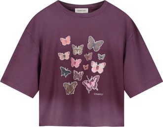 Fab By Fabienne Chapot Benja Butterfly T-shirt - Dames - T-shirts - Rood - XL - Katoen - Tops