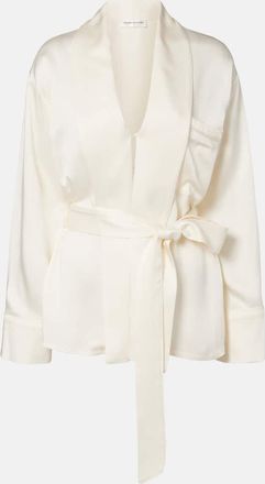 Victoria Beckham Top a portafoglio in raso con cintura