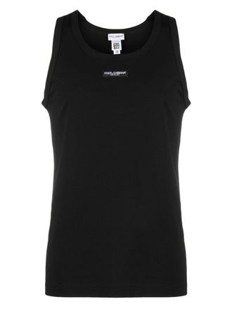 Dolce & Gabbana Stretch Cotton Tank Top With Logo Label