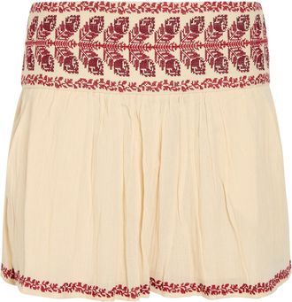 Isabel Marant Isabel Marant &eacute;toile Picadilia Embroidered Cotton Mini Skirt - Beige - 34 (UK6 / XS)