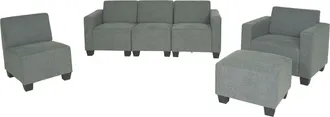 Hhg Nunca Usado] Sistema Modular Sof&aacute; Sof&aacute; Lyon 3-1-1-1, Tela/textil, Gris