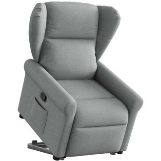 vidaXL Poltrona Alzapersona Reclinabile Grigio Chiaro in Tessuto - Vidaxl