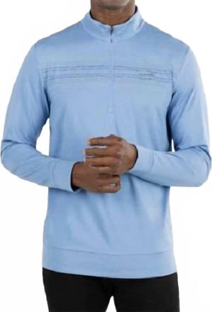 Travis Mathew Heritage Quarter Zip Jacket In Heather Riviera