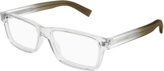 Saint Laurent Rechthoekige Brillen - Heren - Brillen - Grijs - 56 MM - Accessoires