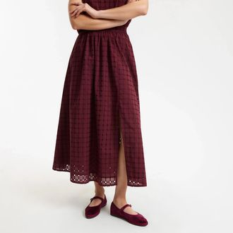 La Redoute Collections Uitlopende midirok in Engels kant