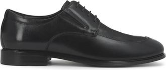 Kazar Zwarte formele schoenen met decoratieve stiksels - Heren - Nette schoenen - Zwart - 40 EU - Leer - Schoenen