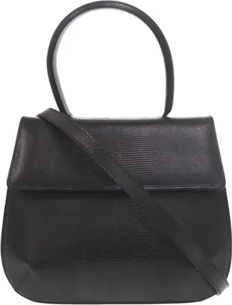 Ferragamo Pre-owned Ferragamo Lizard Embossed Leather Top Handle Bag Ladies VZ71H3QC7QZ3L3JG