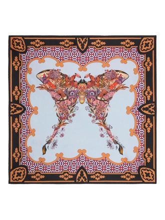 La DoubleJ butterfly-print silk scarf - women - Silk - One Size - Orange