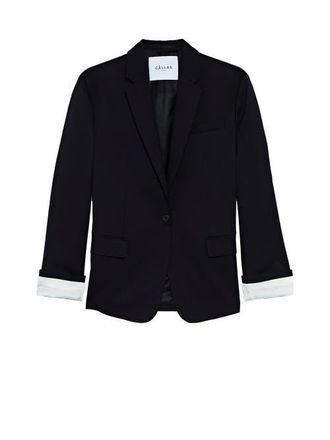 C&acirc;llas Milano Denis Oversized Blazer with Contrast Cuff Sleeve in Black at Nordstrom, Size 10 It