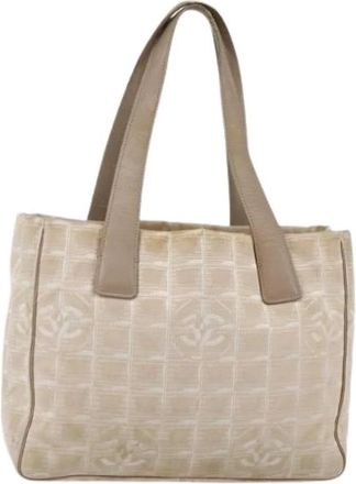 Chanel Pre-owned Vintage Nylon Tote Bag - Dames - Vintage Shopper - Beige - ONE Size - Nylon - Vintage