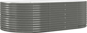 vidaXL Garden Raised Bed Grey 212x140x68 cm Galvanised Steel vidaXL