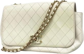 Chanel Pre-owned Shoulder Bags, female, White, Size: ONE SIZE Pre-owned Vintage Shoulder Bag