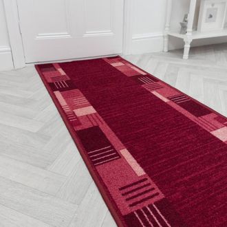Runrug Hallway Carpet Runner Rug - Soft & Comfy, Non-Slip, 8mm - Montana in Red | Size: 100 cm x 180 cm