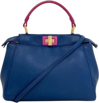 Fendi Pre-owned Vintage Handtas - Dames - Vintage Handtas - Blauw - ONE Size - Leer - Vintage