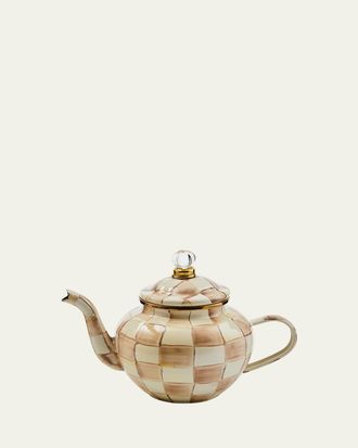 MacKenzie-Childs Mocha Check 4-Cup Teapot