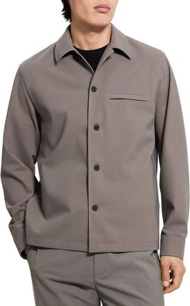Theory Overshirt in Precision Ponte Jacket in Morel at Nordstrom, Size Xx-Large