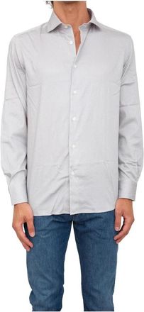 Emporio Armani Grijze Casual Overhemd - Heren - Casual Overhemden - Grijs - XL - Katoen - Overhemden