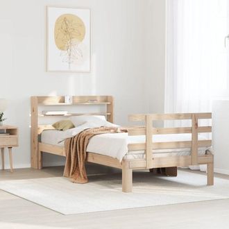 vidaXL Estructura De Cama Con Cabecero Madera Maciza Pino 90x190 Cm Vidaxl