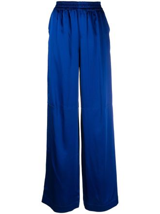 Andrea Ya'aqov wide-leg satin trousers - Blue