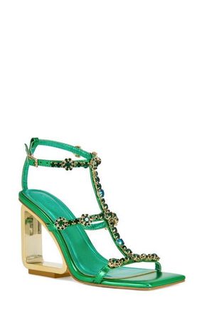 Azalea Wang Schantelle Ankle Strap Wedge Sandal in Green at Nordstrom, Size 7.5