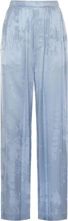 Balenciaga Washed Crayon Allover Pyjama Pants - Dames - Wijde Broeken - Blauw - M - Rayon - Broeken