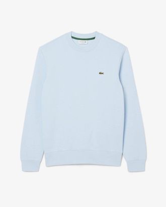 Lacoste Mens Crew Neck Fleece Sweatshirt - Blue Cotton - Size X-Large