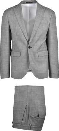 Dsquared2 Grey Virgin Wool-Blend Rounded Formal Suit