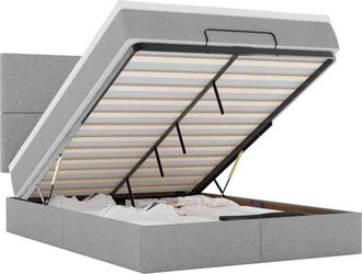 vidaXL Vidaxl - Estructura Cama Otomana Colch&oacute;n Tela Gris Claro 140x200cm
