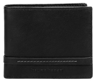 Bruno Banani Geldb&ouml;rse BRUNO BANANI, Herren, schwarz, Leder, unifarben, Kleinlederwaren Geldb&ouml;rse, echt Leder