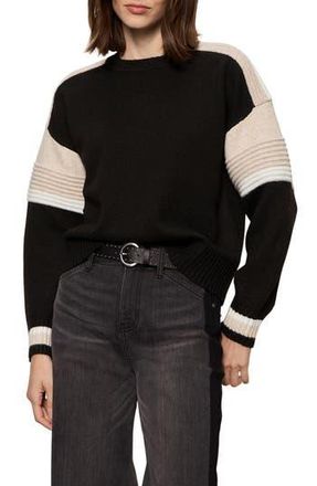 Sanctuary Sporty Stripe Crewneck Sweater in Black/Multi at Nordstrom Rack, Size Xx-Small