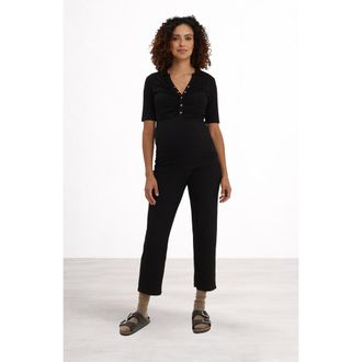 Nom Maternity Calista Maternity & Nursing Top in Black at Nordstrom, Size X-Large