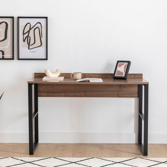 Dmora Escritorio Chietino, Una Repisa, Tono Nogal, Estructura Negra, 112x60x79h Cm Marr&oacute;n Nogal