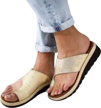 Generic Orthopedic Sandals for Women, Open Toe Leather Bunion Corrector for Summer Outdoor Hiking and Walking