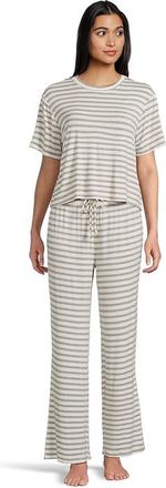 Honeydew Intimates All American PJ Set Womens Pajama Sets Ivory Stripe : SM, Spandex/Jersey