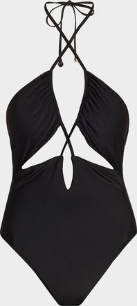 Ramy Brook Nia Cutout Halter One-Piece Swimsuit