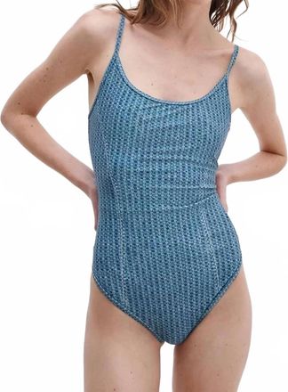 Rag & Bone Miramar One Piece Swimsuit In Indigo Waffle