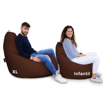 Happers Happers - Puff Pera Relax Polipiel Marr&oacute;n Xl