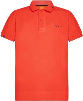 Sun 68 Rode Katoenen Polo Shirt - Heren - Polos - Rood - M - Katoen - Tops