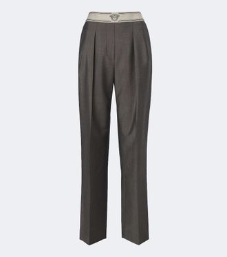 Versace Wool and mohair straight pants