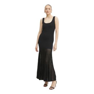 Michael Kors Stretch Viscose Blend Sheer Maxi Jurk - Dames - Maxi kleedjes - Zwart - M - Nylon - Kleedjes